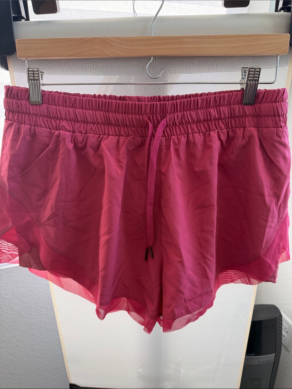 Women's Fuchsia Athletic Shorts with Drawstring Waist